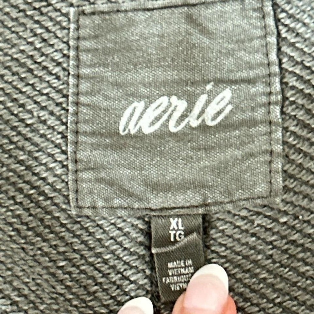 Aerie khaki green cropped sweatshirt Size XL - Picture 4 of 5